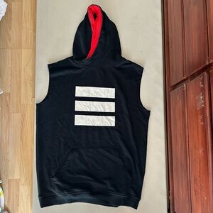 Adidas Black Sleeveless Hoodie Throwover